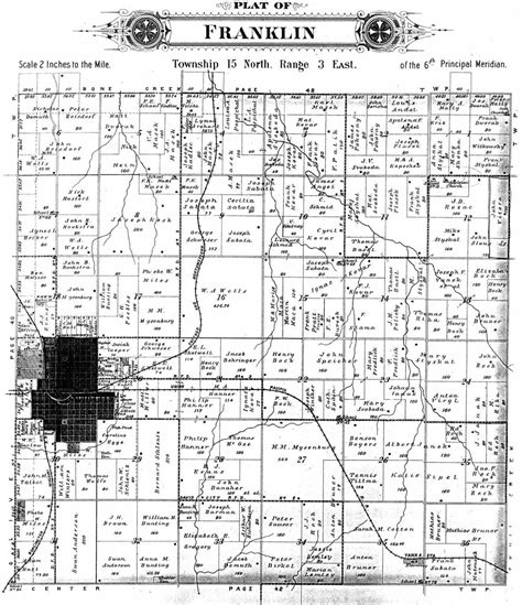 1906 Plat Book Franklin Twp Map Butler Co NEGenWeb