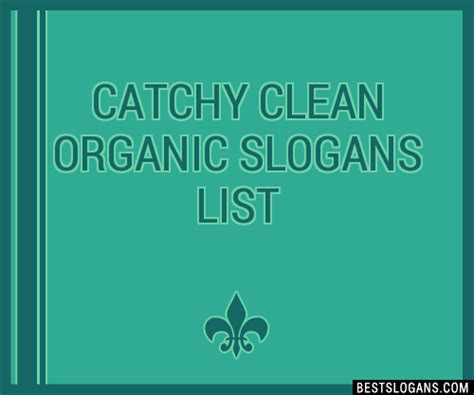 Catchy Clean Organic Slogans Generator Phrases Taglines