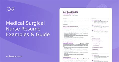 5 Medical Surgical Nurse Resume Examples And Guide For 2024