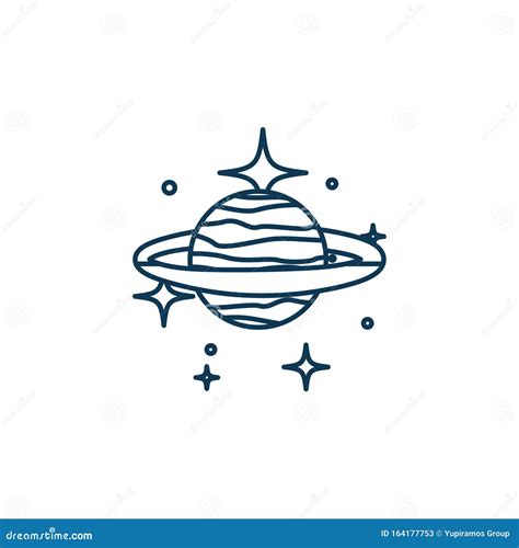 Space Saturn Planet Line Style Icon Stock Vector Illustration Of Saturn Astrology 164177753