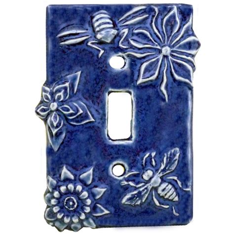 Honeybees Ceramic Light Switch Plate Creative Unique Handmade Rustic