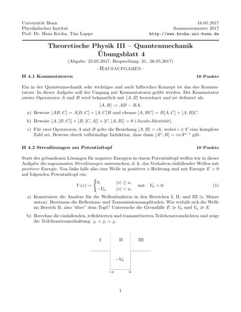 Theoretische Physik Iii Quantenmechanik