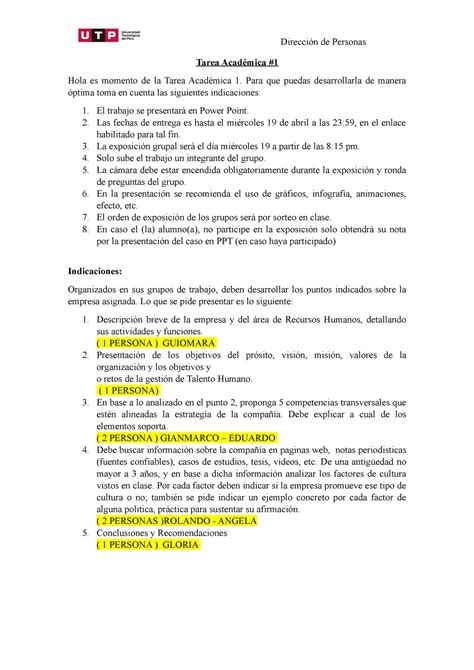 S S Indicaciones Tarea Acad Mica Actualizado Direcci N De