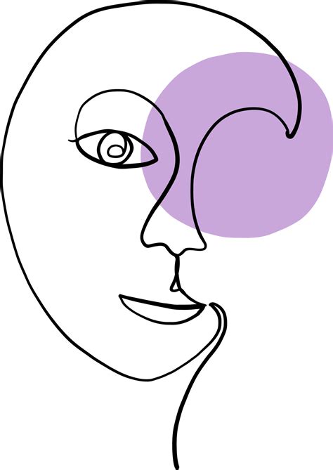 Abstract Woman Face Continuous Freehand Drawing 13643918 PNG