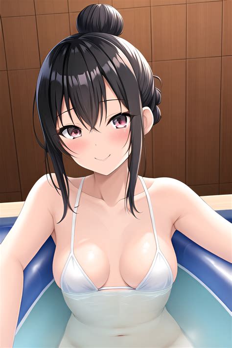 Anime Skinny Small Tits 50s Age Happy Face Black Hair Hair Bun Hair Style Light Skin Warm Anime