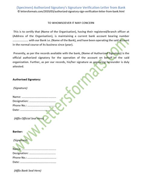 Authorized Signatory Letter Sample