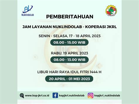 Pemberitahuan Libur Hari Raya Idul Fitri 1444 H