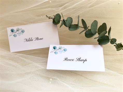 Eucalyptus Place Cards P Each Wedding Name Cards