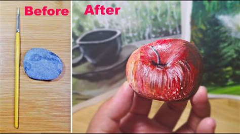 DIY Acrylic Rock Apple Step By Step Easy Funny Painting How To Draw An