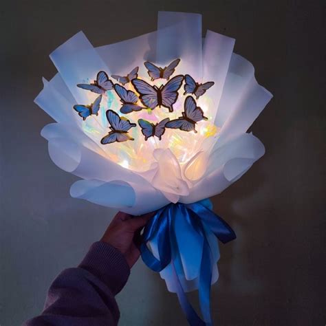 Jual Buket Kupu Kupu Free Led Butterfly Bouquet Flower Bouquet Buket Wisuda Tunangan