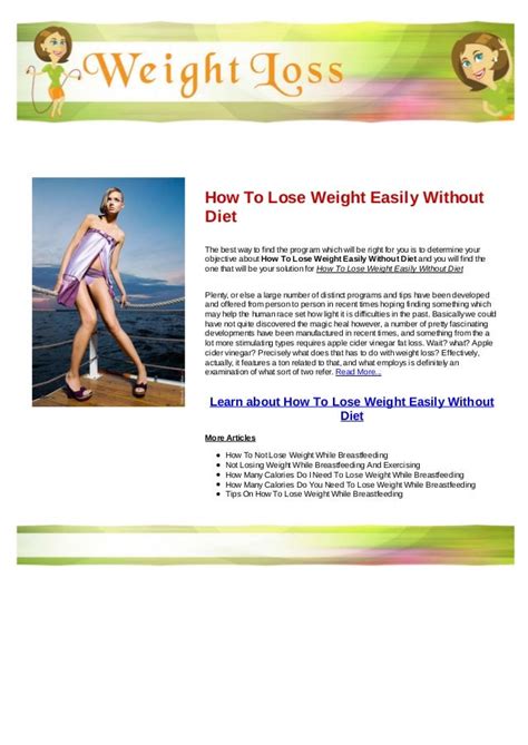 How To Lose Weight Easily Without Diet