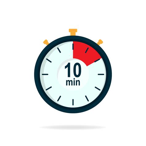 10 minutos Temporizador cronógrafo símbolo en plano estilo editable