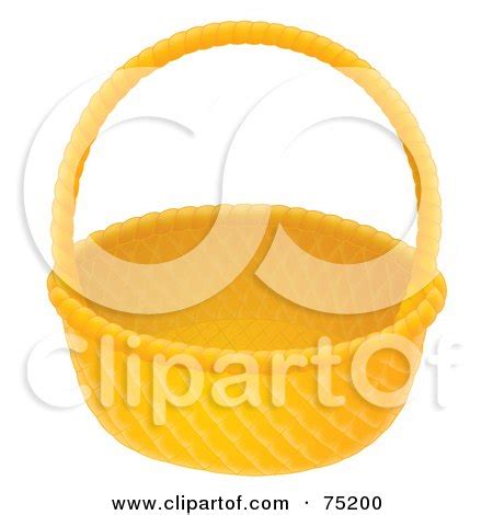 Royalty-Free (RF) Clipart Illustration of a Golden, Empty Wicker Basket ...