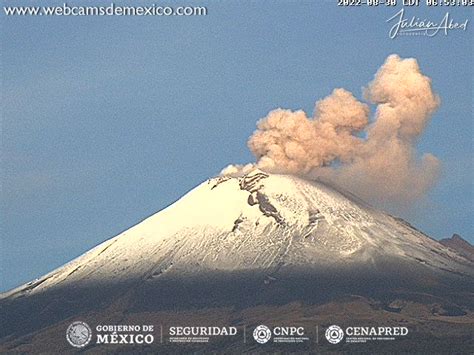 Webcams de México on Twitter Así amanece hoy el muy nevado volcán