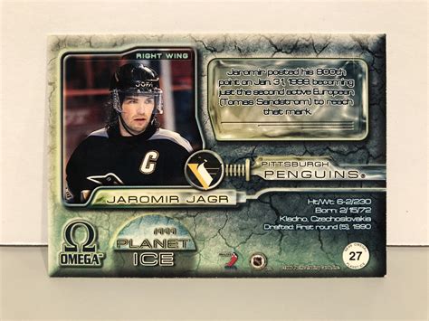 1998 99 Pacific Omega Planet Ice 27 Jaromir Jagr Pittsburgh Penguins