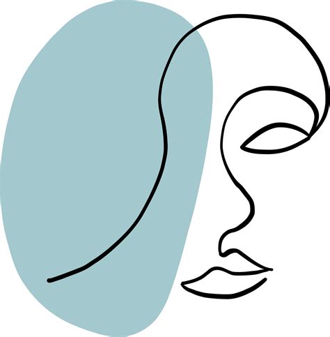 Abstract Woman Face Continuous Freehand Drawing 13643777 PNG