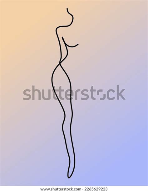 Illustration Style Cartoon Minimalist Naked Girl Stock Illustration