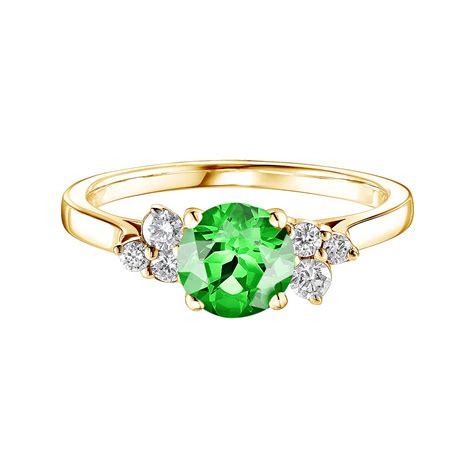 Bague Or Jaune Tsavorite Baby EverBloom 6 Mm Gemmyo