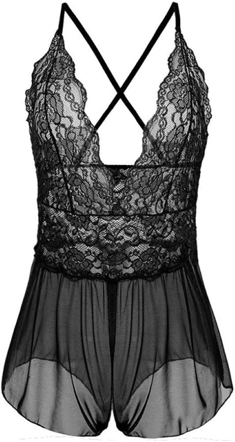 XZSJT Sexy Lingerie Robe Grande Taille Deep V Back Cross Band Lingerie Lingerie Érotique