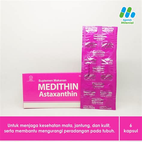 Jual Medithin Astaxanthin Suplemen Kesehatan Harga Strip Isi Kapsul