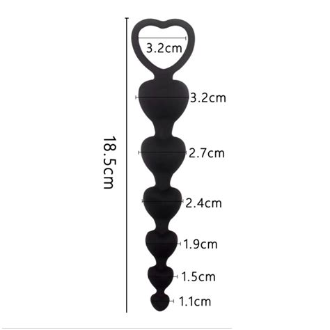 Le noir Dilatateur Anal en Silicone pour adultes Sex Shop Plug Anal à 6 perles stimulateur