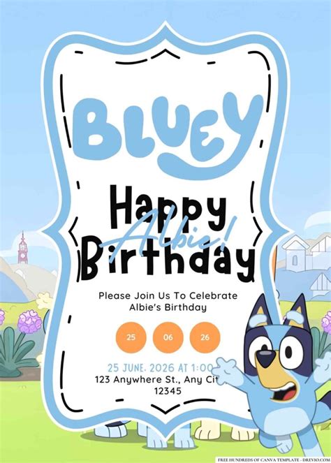 Free Bluey Birthday Canva Templates 21 Download Hundreds Free