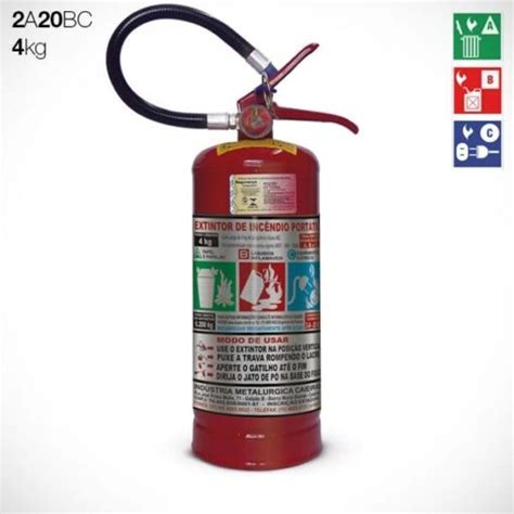 Extintor de Pó Químico ABC 6KG 4 A 40 BC Contra Incêndio