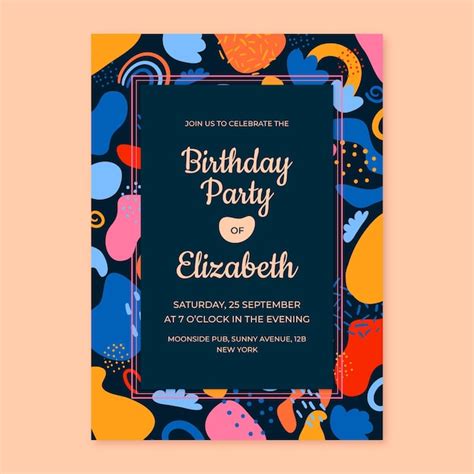 Adult Birthday Party Invitation Images Free Download On Freepik