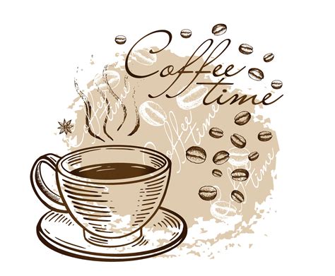 Coffee Time Hand Drawn Illustrations Vector Art At Vecteezy