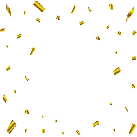 Golden Confetti Falling Frame Isolated On A Transparent Background