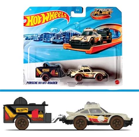 Hot Wheels Track Fleet Porsche 911 Off roader Engate Reboque Bege Frete grátis