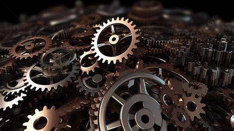 Random Cogwheels And Gears In A 3d Rendering Background Gear 3d Gear