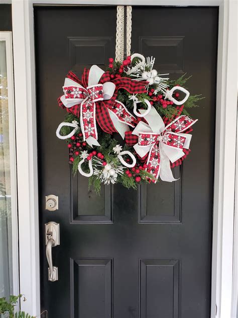 Buffalo Plaid Wreath Christmas Wreath Holiday Christmas Etsy