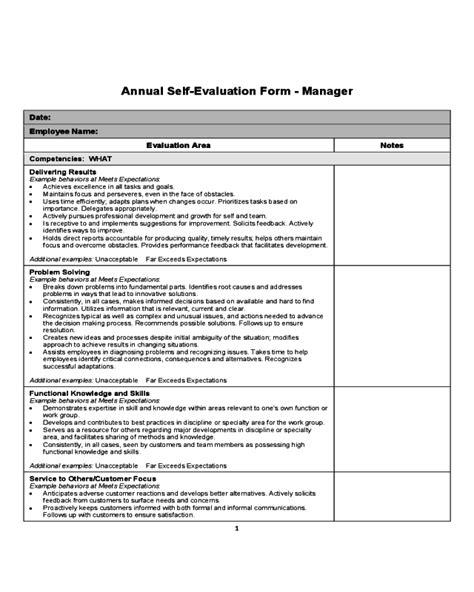 2025 Self Evaluation Form - Fillable, Printable PDF & Forms | Handypdf