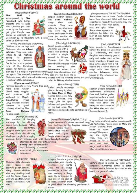 Christmas Around The World Worksheets