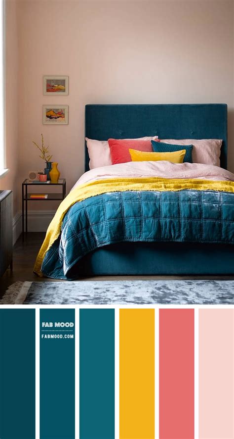 Deep Turquoise and Pink Colour Scheme for Bedroom | Bedroom color ...