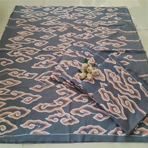 Jual Kain Batik Motif Mega Mendung Bahan Katun Abu Shopee Indonesia