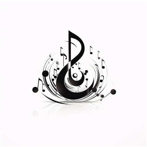 Premium Vector Black Silhouette Tattoo Of A Treble Clef And Sheet Music On White Background Vector