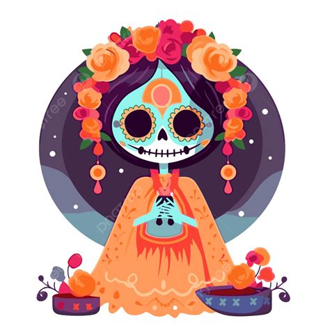 Dia De Los Muertos 클립 아트 죽음의 날 벡터 일러스트 만화 디아 데 로스 무에르토스 클립 아트 만화 Png