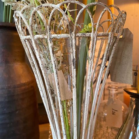 Rustic Tall Wire And Glass Vase Two Styles