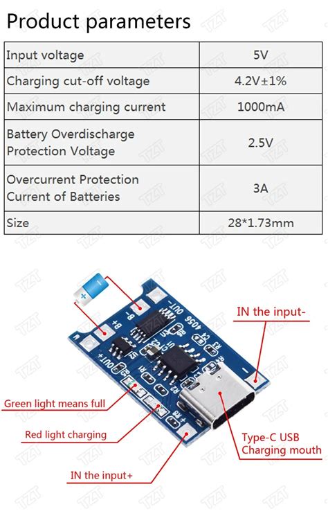 Зарядная плата TP4056 18650, 1 шт., 5 В, 1 А, Micro USB 18650, type-c ...