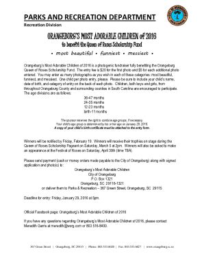 Fillable Online Queen Princess Of Roses Pageant Fax Email Print Pdffiller