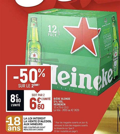 Offre Bi Re Blonde Vol Heineken Sur Le Me Chez Spar