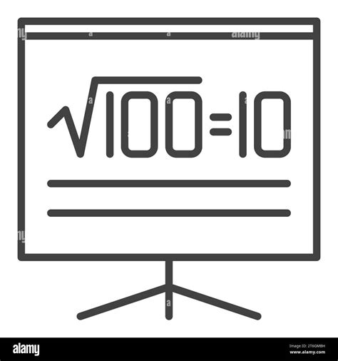 Square Root Of Vector Mathematics Concept Thin Line Icon Or Symbol