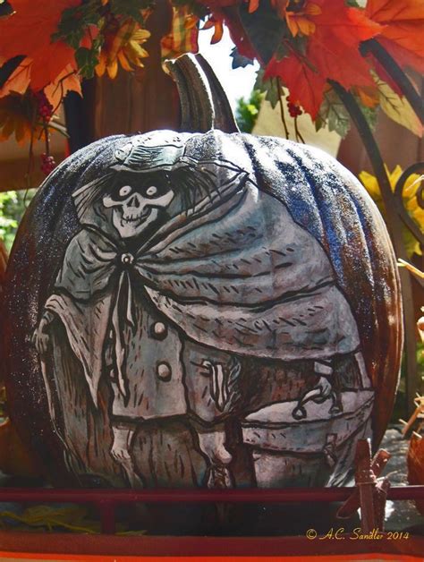 Pumpkin Artwork At Disneyland The Hatbox Ghost From The Haunted