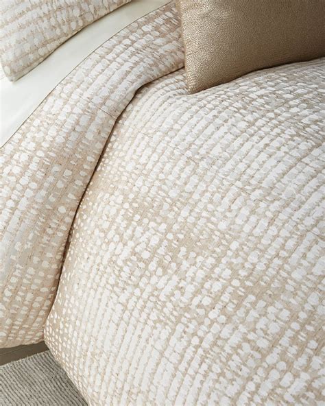 Fino Lino Linen & Lace Twilight Gold Duvet, King | Horchow