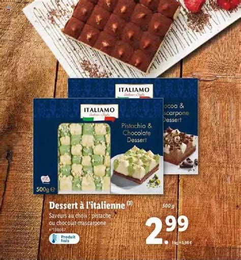 Promo Dessert L Italienne Italiamo Chez Lidl Icatalogue Fr