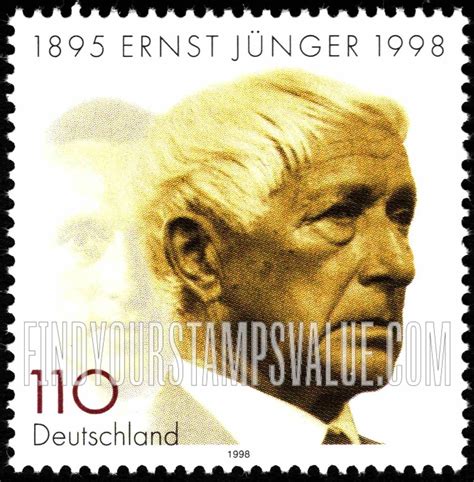 Ernst Jünger 1895 1998 Writer 110pf Multicolored stamp price value