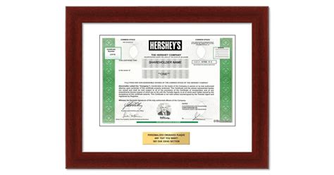 Hershey Foods Personalized Replica Stock Certificate