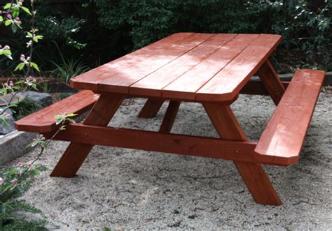 Solid wooden timber outdoor lunch tables